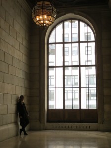 Cool marble walls speak volumes in New York City's Central Library (Photo Credit: M.Kopp)